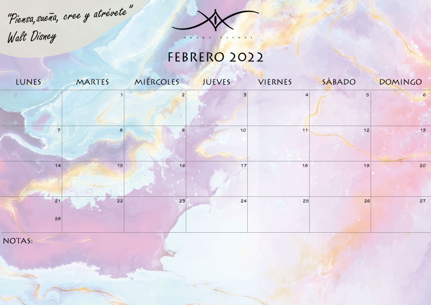calendario febrero 2022 de adara visual