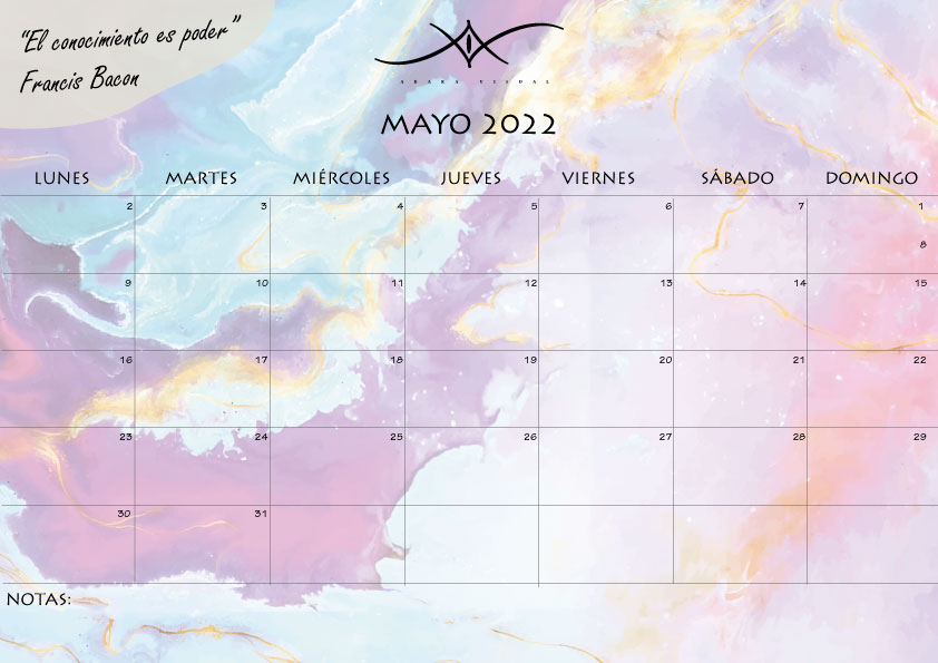 calendario de mayo 2022 de adara visual
