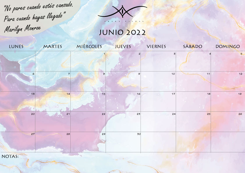 calendario junio 2022 de adara visual