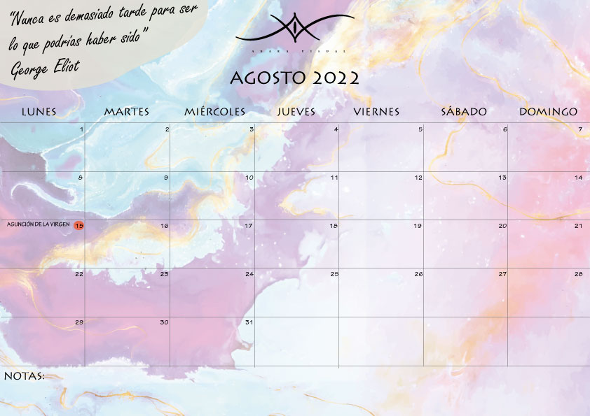 calendario agosto 2022
